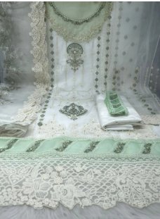 Pure Organza Unstitched Collection - Off White